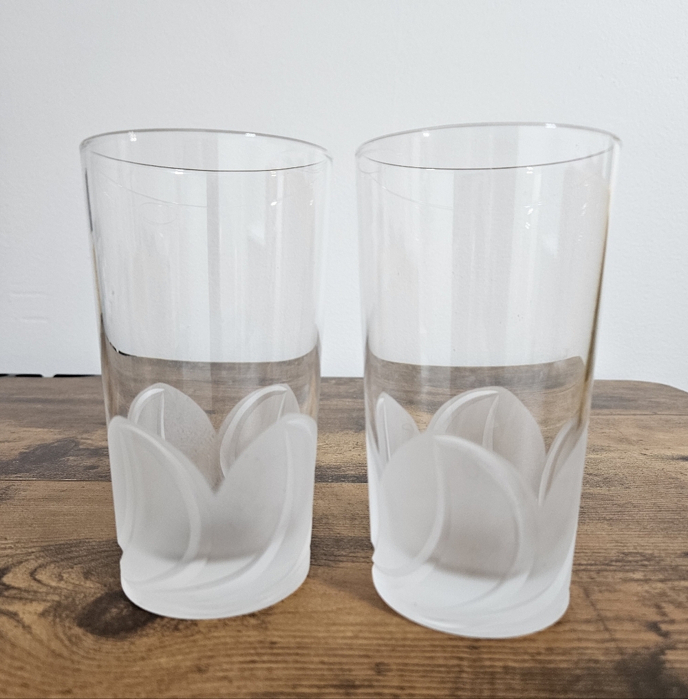 Cristal D'Arques-Durand Florence 2 Blown Glass Highball‎ Tumblers Retired France
